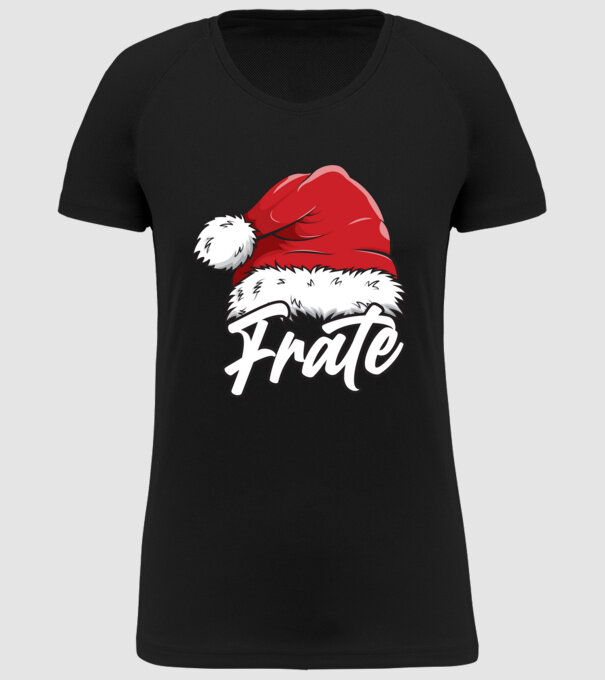 frate Santa Hat model negru pe tricou