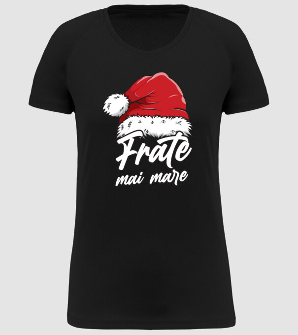 frate mai mare Santa Hat model negru pe tricou