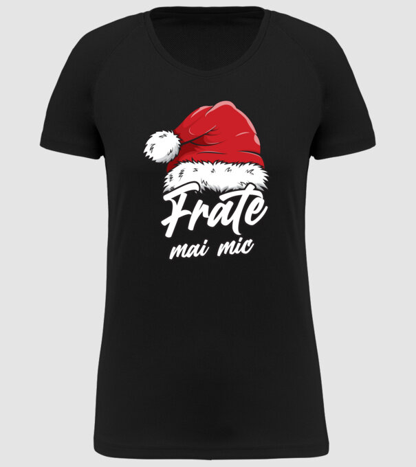 frate mai mic Santa Hat model negru pe tricou