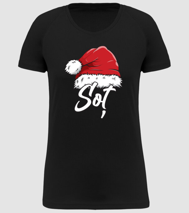 soț Santa Hat model negru pe tricou