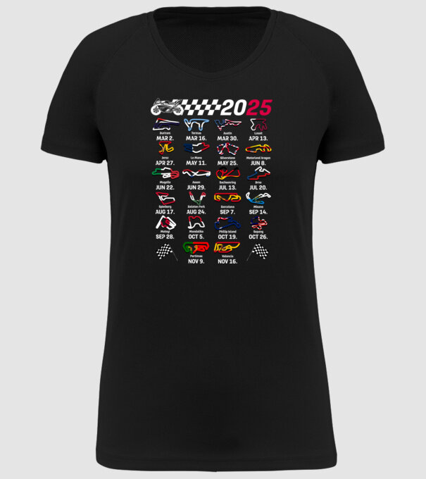 MOTOGP 25 CALENDAR Negru model negru pe tricou