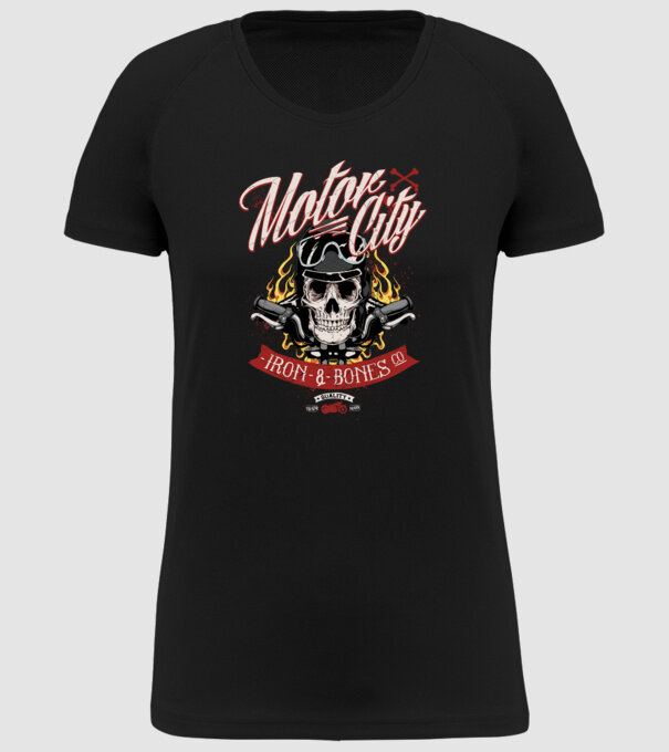 Motor City model negru pe tricou