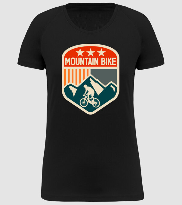 Mountain Bike model negru pe tricou