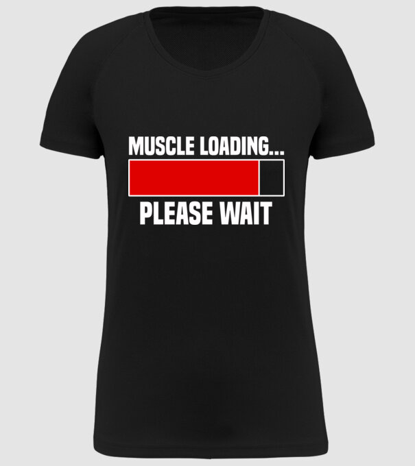 Muscle loading model negru pe tricou