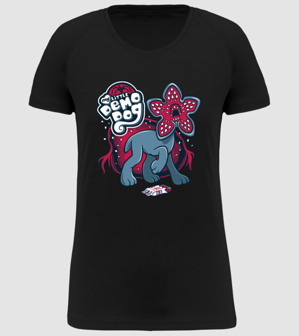 my little demodog model negru pe tricou