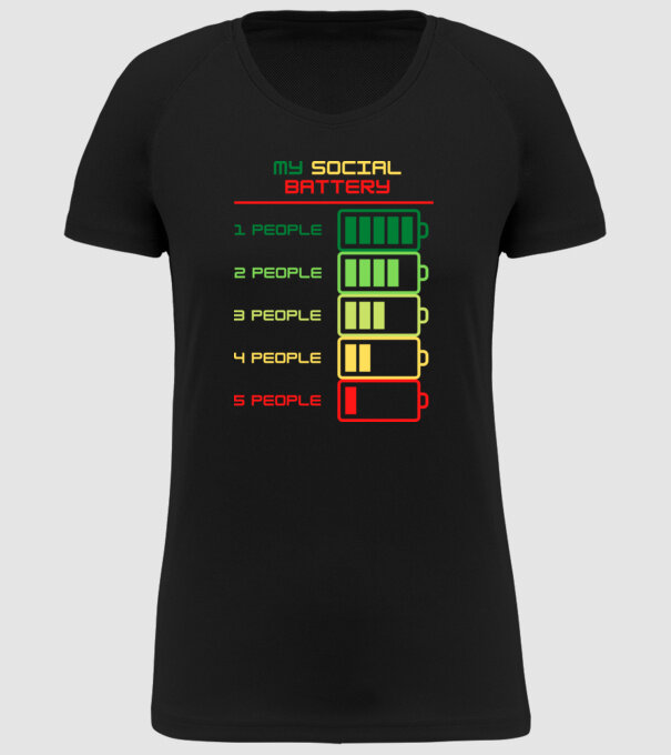 My social battery model negru pe tricou