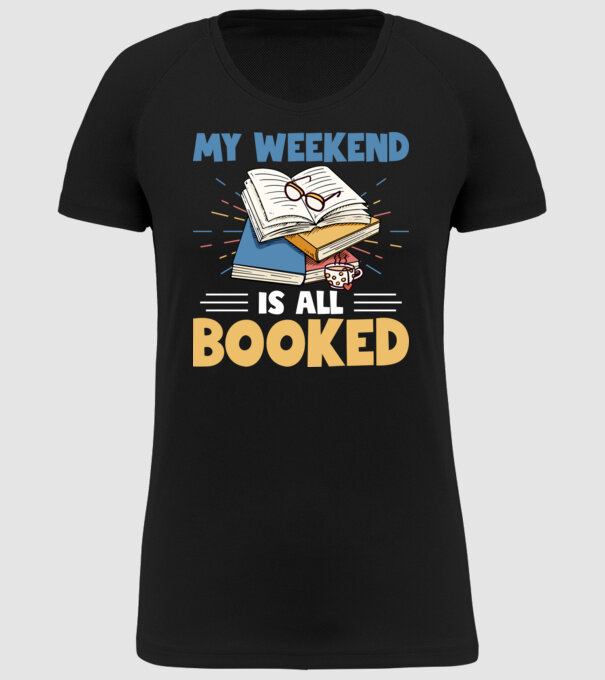 My weekend booked model negru pe tricou