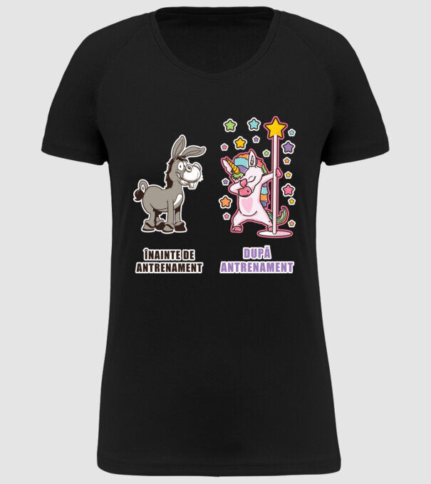 Înainte de antrenament - După antrenament model negru pe tricou