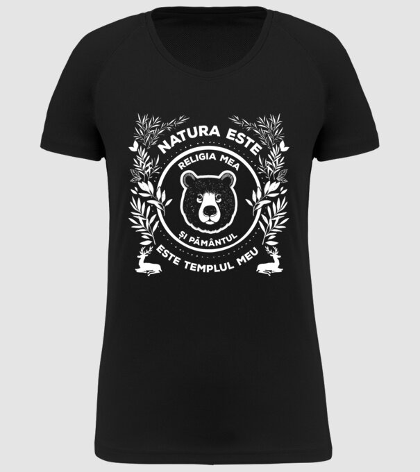 Natura este religia mea și pământul este templul meu model negru pe tricou