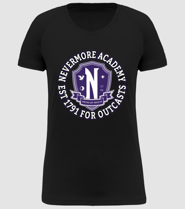 Nevermore academy model negru pe tricou