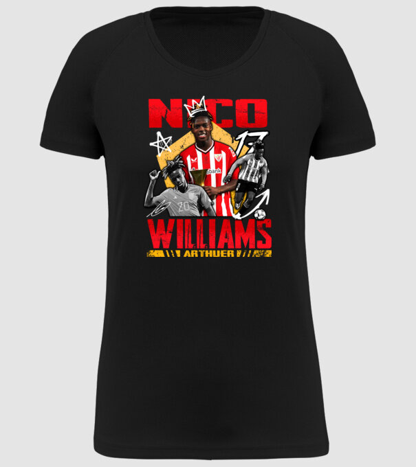 Nico Williams tribute model negru pe tricou