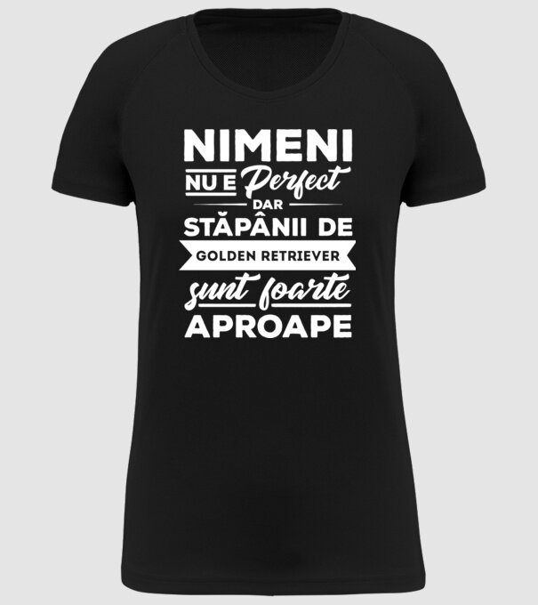nimeni nu e perfect, dar stăpânii de goldern retriever sunt foarte aproape model negru pe tricou