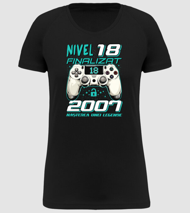 Nivel finalizat 18 2007 model negru pe tricou