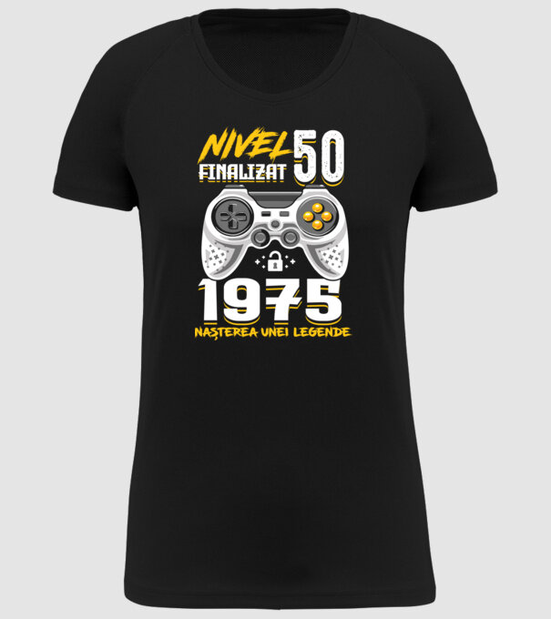 Nivel Finalizat 50 model negru pe tricou