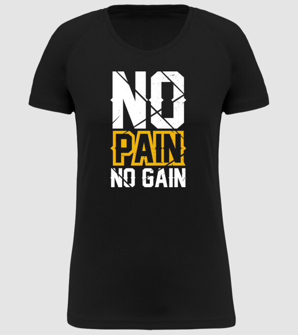 No Pain No Gain model negru pe tricou
