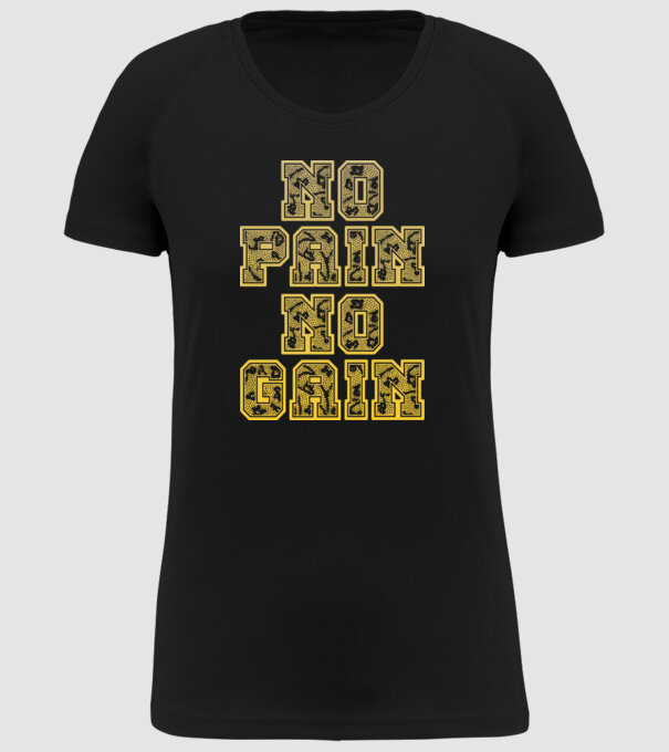 No Pain No Gain model negru pe tricou