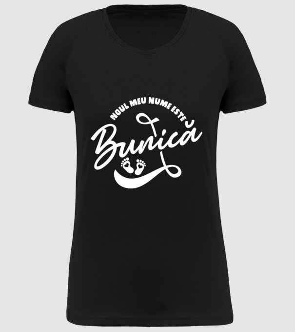 Noul meu nume este Bunică model negru pe tricou