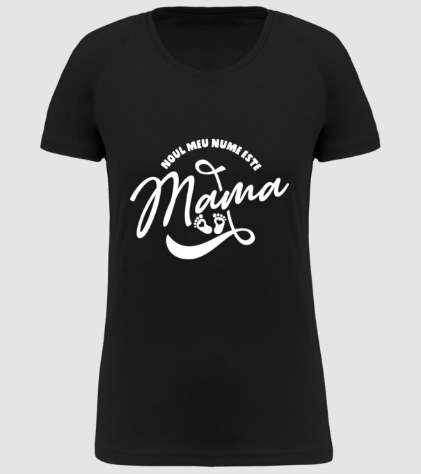 Noul meu nume este Mama model negru pe tricou