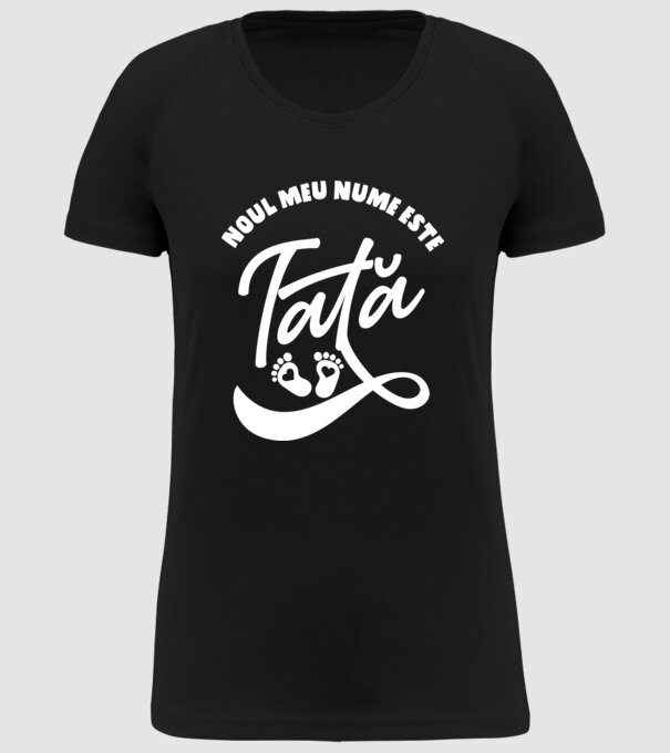 Noul meu nume este Tată model negru pe tricou