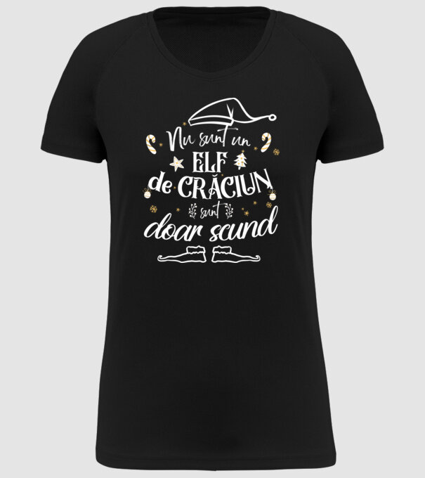 Nu sunt un elf de Crăciun, sunt doar scund Negru model negru pe tricou