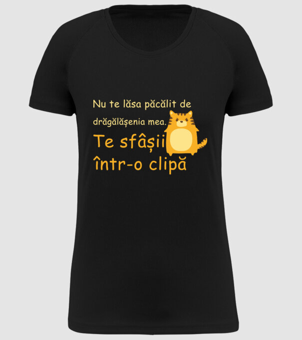 nu te lăsa păcălit de drăgălășenia mea. te sfâșii într-o clipă model negru pe tricou