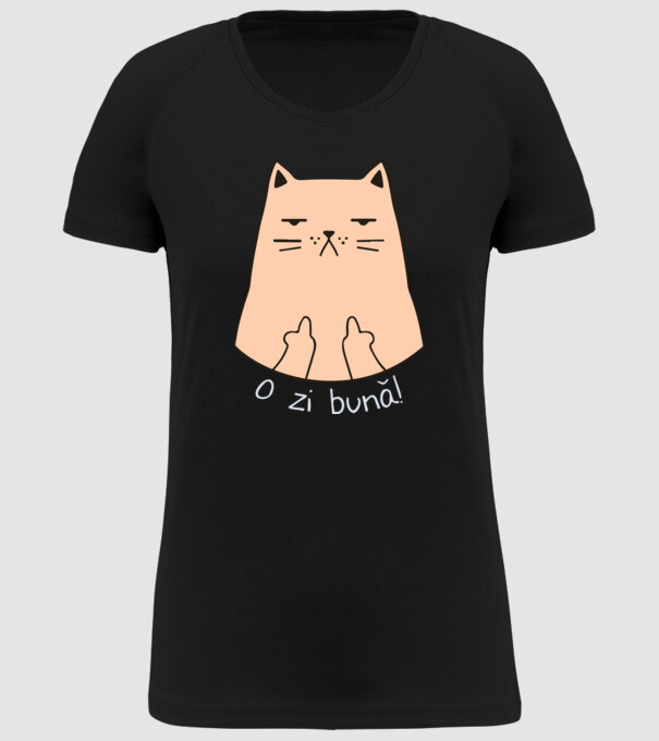 O zi bună model negru pe tricou