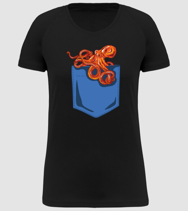 Octopus model negru pe tricou