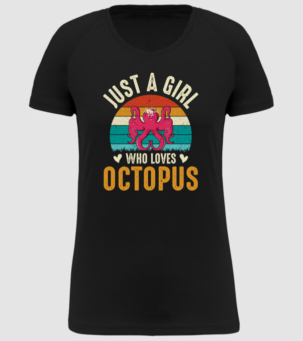 Octopus model negru pe tricou