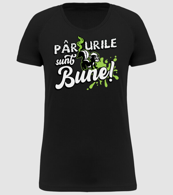 Pârțurile sunt bune model negru pe tricou