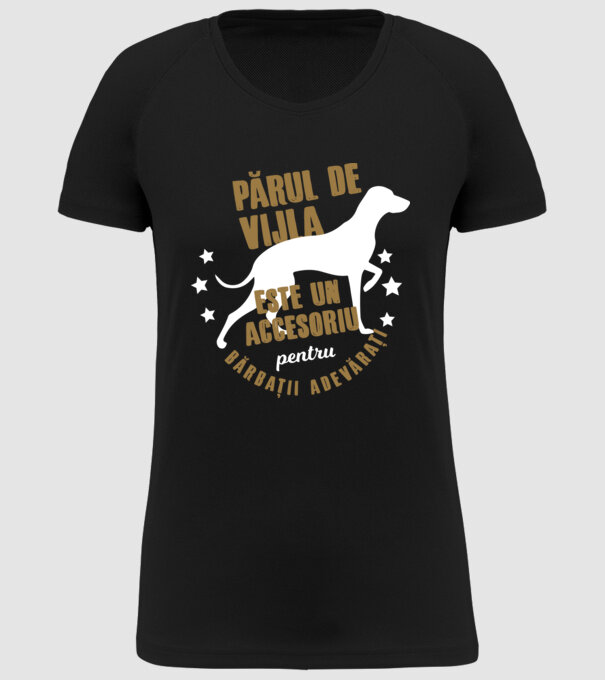 părul de vijla este un accesoriu pentru bărbații adevărați model negru pe tricou