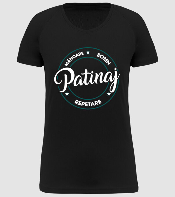 patinaj model negru pe tricou