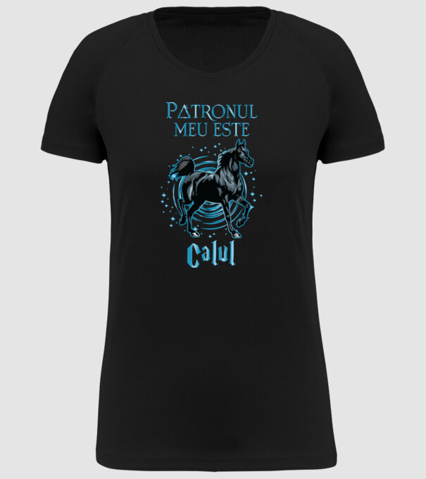 Patronul meu este CALUL model negru pe tricou