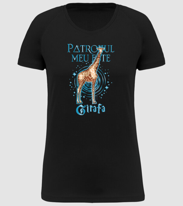 Patronul meu este GIRAFA model negru pe tricou
