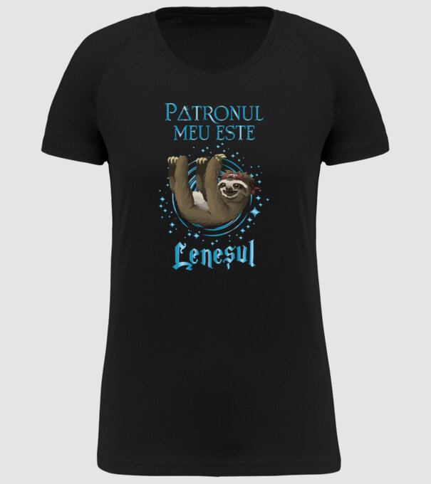 Patronul meu este LENEȘUL model negru pe tricou