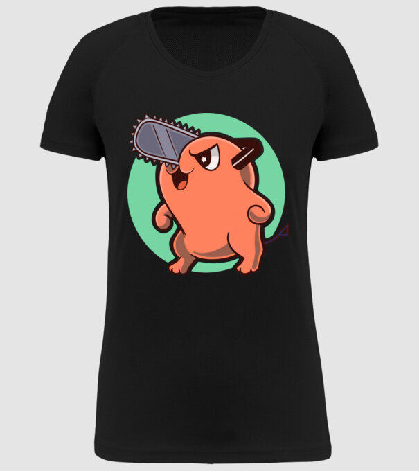 Pochita - ChainSawMan model negru pe tricou