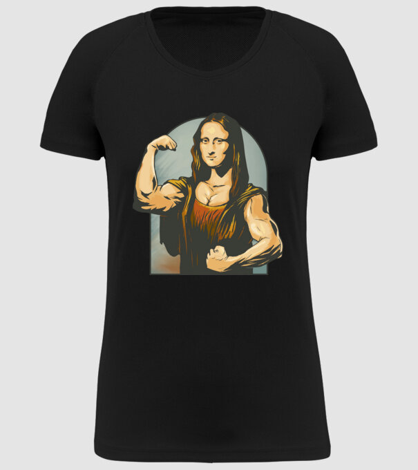 Pumped Mona model negru pe tricou