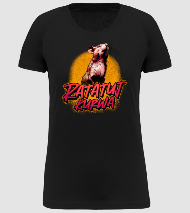 Ratatuj kurwa model negru pe tricou