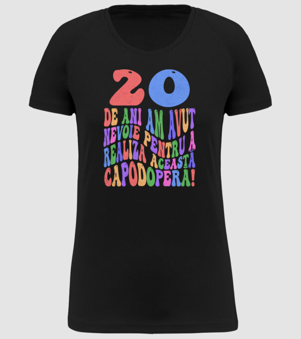 Realiza această capodoperă 20 model negru pe tricou