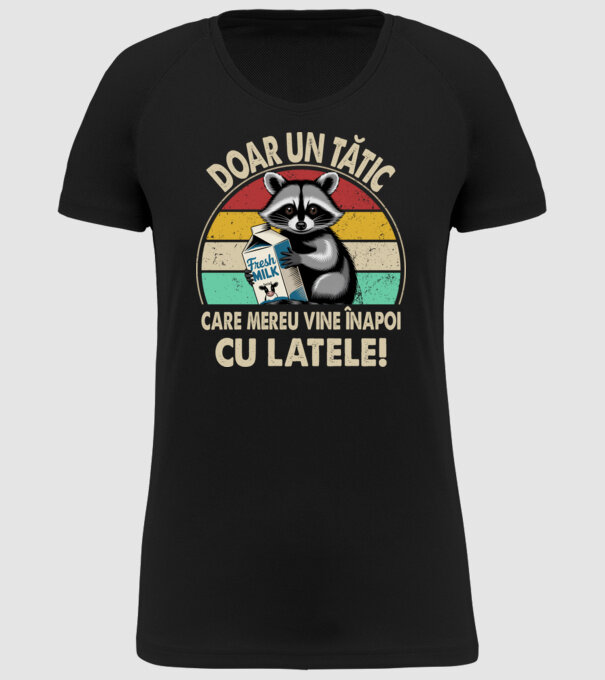 Retro Apa aki visszajött a tejjel RO model negru pe tricou