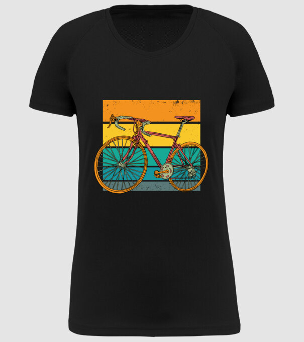 Retro bike model negru pe tricou