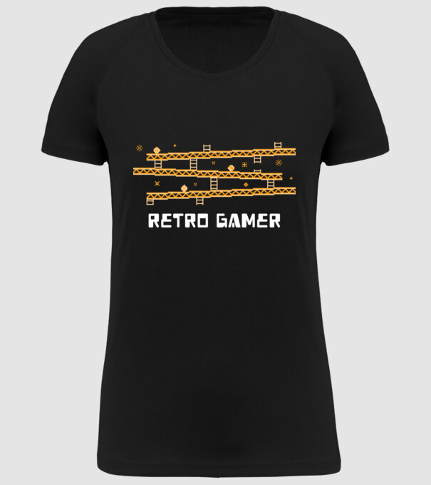 Retro gamer 2 model negru pe tricou