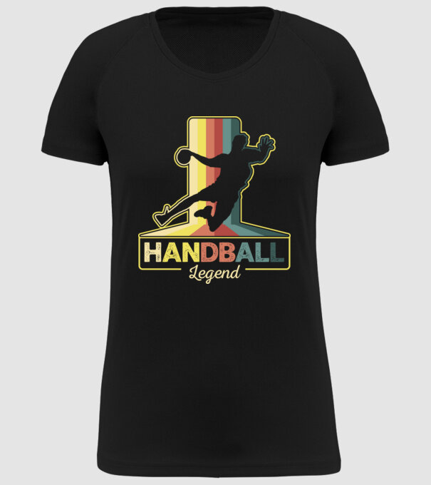 Retro Handball legend model negru pe tricou