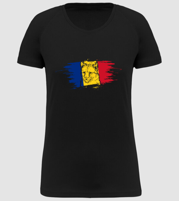 romania eurasian lynx model negru pe tricou