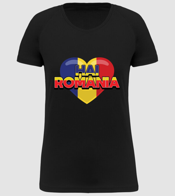 Romania heart model negru pe tricou