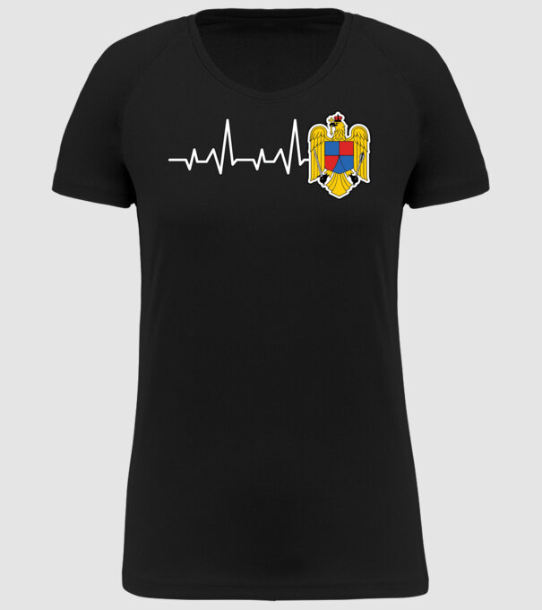 ROMANIA heartbeat model negru pe tricou