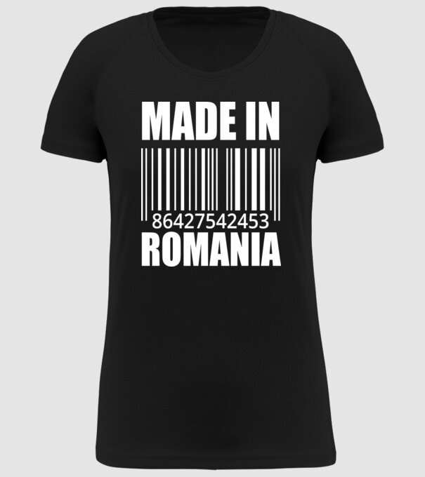 România made in model negru pe tricou