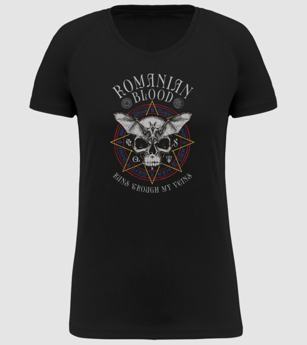 România Romanian Blood model negru pe tricou