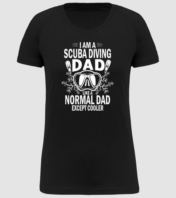 Scuba Dad model negru pe tricou