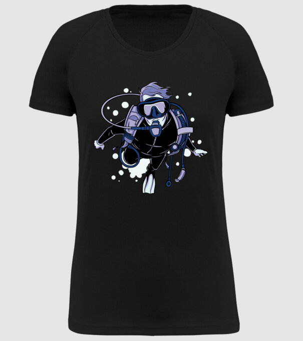 Scuba driver model negru pe tricou