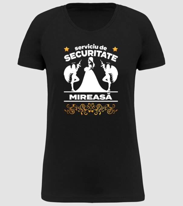 serviciu de securitate mireasă model negru pe tricou